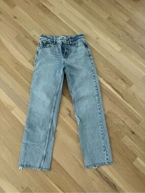 Zara Light Blue Straight Leg Jeans